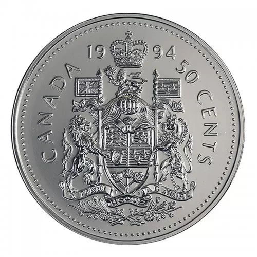1994 Canadian 50-Cent Coat of Arms Half Dollar Coin (Brilliant Uncirculated)