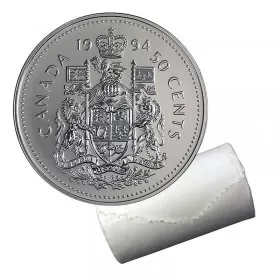 1994 Canadian 50-Cent Coat of Arms Half Dollar Original Coin Roll