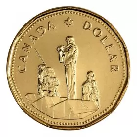1995 Canadian $1 Peacekeeping/United Nations 50th Anniv Loonie Dollar Coin (Brilliant Uncirculated)-lightly toned