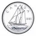 1995 Canadian 10-Cent Bluenose Schooner Dime Original Coin Roll