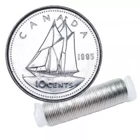1995 Canadian 10-Cent Bluenose Schooner Dime Original Coin Roll