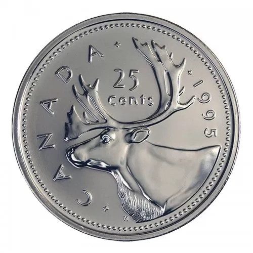 1995 Canadian 25-Cent Caribou Quarter Coin (Brilliant Uncirculated)