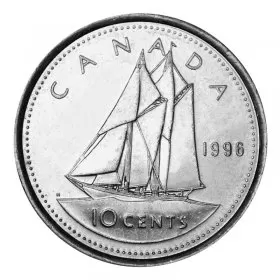 1996 Canadian 10-Cent Bluenose Schooner Dime Coin (Brilliant Uncirculated)