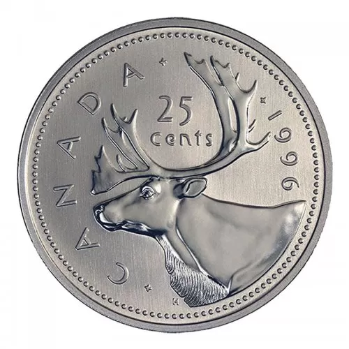 1996 Canadian 25-Cent Caribou Quarter Coin (Brilliant Uncirculated)