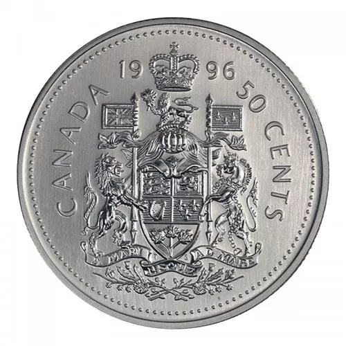 1996 Canadian 50-Cent Coat of Arms Half Dollar Coin (Brilliant Uncirculated)