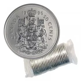 1996 Canadian 50-Cent Coat of Arms Half Dollar Original Coin Roll