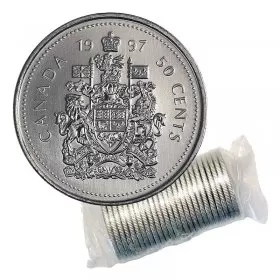 1997 Canadian 50-Cent Coat of Arms Half Dollar Original Coin Roll