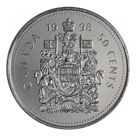 1998 Canadian 50-Cent Coat of Arms Half Dollar Coin (Brilliant Uncirculated)