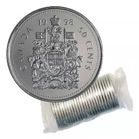 1998 Canadian 50-Cent Coat of Arms Half Dollar Original Coin Roll
