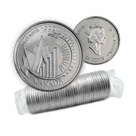 1999 Canadian 25-Cent December: This is Canada Millennium Quarter Original Coin Roll 