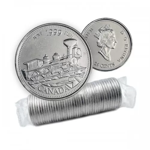 1999 Canadian 25-Cent June: From Coast to Coast Millennium Quarter Original Coin Roll 