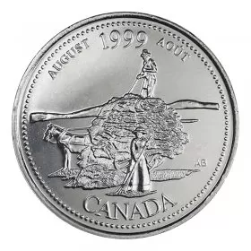 1999 Canadian 25-Cent August: The Pioneer Spirit Millennium Quarter Coin (Brilliant Uncirculated)
