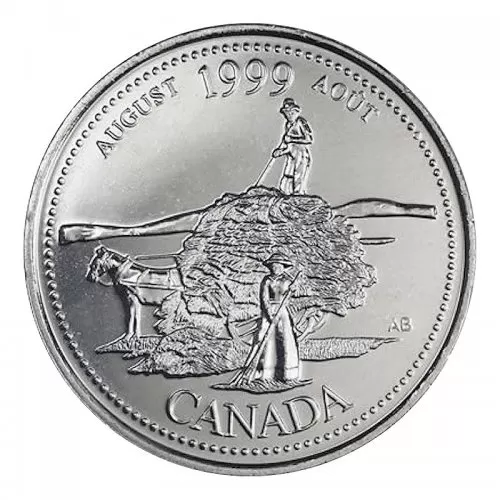 1999 Canadian 25-Cent August: The Pioneer Spirit Millennium Quarter Coin (Brilliant Uncirculated)