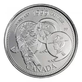 1999 Canadian 25-Cent January: A Country Unfolds Millennium Quarter Coin (Brilliant Uncirculated)