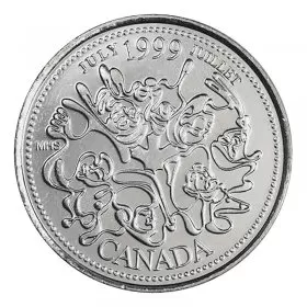 1999 Canadian 25-Cent July: A Nation of People Millennium Quarter Coin (Brilliant Uncirculated)
