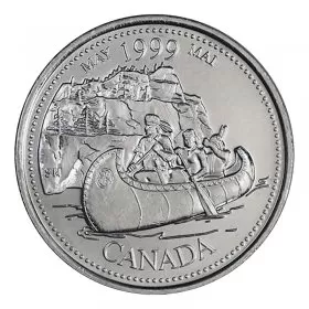 1999 Canadian 25-Cent May: The Voyageurs Millennium Quarter Coin (Brilliant Uncirculated)