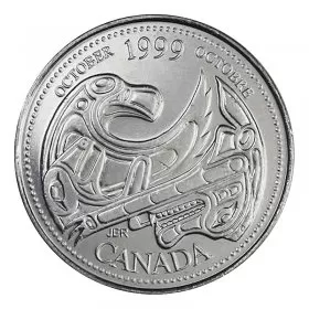 1999 Canadian 25-Cent October: A Tribute to First Nations Millennium Quarter Coin (Brilliant Uncirculated)