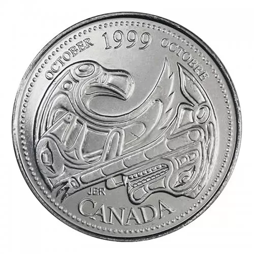 1999 Canadian 25-Cent October: A Tribute to First Nations Millennium Quarter Coin (Brilliant Uncirculated)