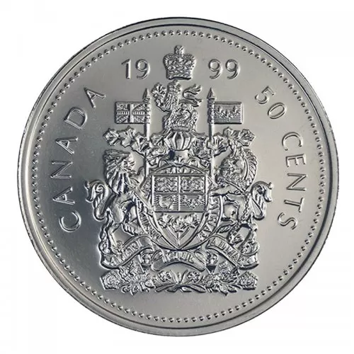 1999 Canadian 50-Cent Coat of Arms Half Dollar Coin (Brilliant Uncirculated)