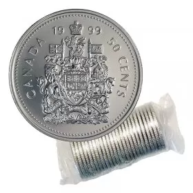 1999 Canadian 50-Cent Coat of Arms Half Dollar Original Coin Roll