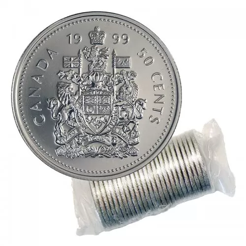 1999 Canadian 50-Cent Coat of Arms Half Dollar Original Coin Roll