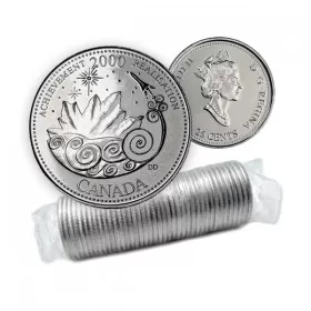 2000 Canadian 25-Cent Achievement/March Millennium Quarters Series Original Coin Roll