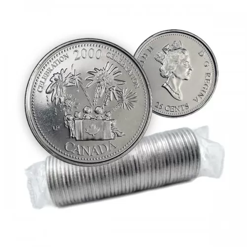 2000 Canadian 25-Cent Celebration/July Millennium Quarters Original Coin Roll