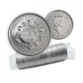 2000 Canadian 25-Cent Community/December Millennium Quarters Series Original Coin Roll