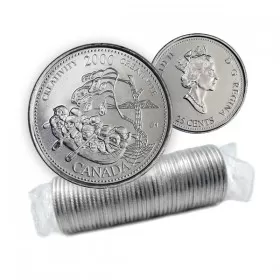 2000 Canadian 25-Cent Creativity/October Millennium Quarters Series Original Coin Roll