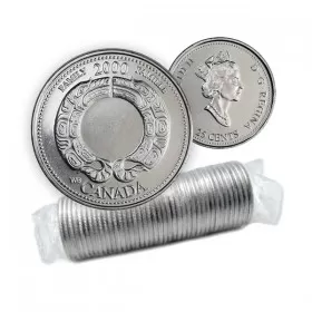 2000 Canadian 25-Cent Family/August Millennium Quarters Series Original Coin Roll