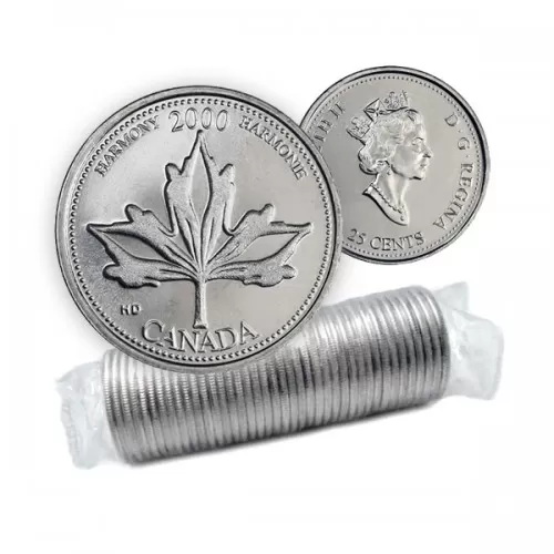 2000 Canadian 25-Cent Harmony/June Millennium Quarters Series Original Coin Roll