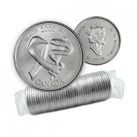 2000 Canadian 25-Cent Health/April Millennium Quarters Series Original Coin Roll
