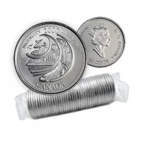 2000 Canadian 25-Cent Ingenuity/February Millennium Quarters Series Original Coin Roll