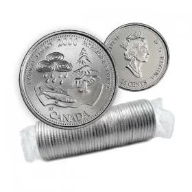 2000 Canadian 25-Cent Natural Legacy/May Millennium Quarters Series Original Coin Roll