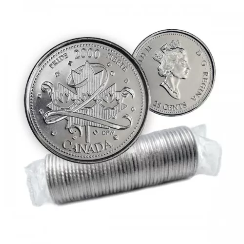 2000 Canadian 25-Cent Pride/January Millennium Quarters Series Original Coin Roll
