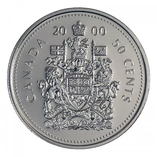 2000 Canadian 50-Cent Coat of Arms Half Dollar Coin (Brilliant Uncirculated)
