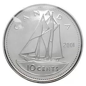 2001-P Canadian 10-Cent Bluenose Schooner Dime Coin (Brilliant Uncirculated)