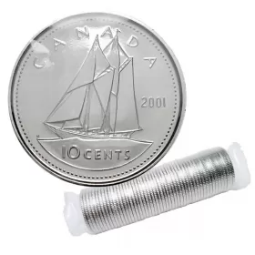 2001-P Canadian 10-Cent Bluenose Schooner Dime Original Coin Roll