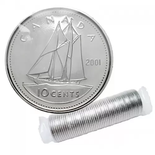 2001-P Canadian 10-Cent Bluenose Schooner Dime Original Coin Roll