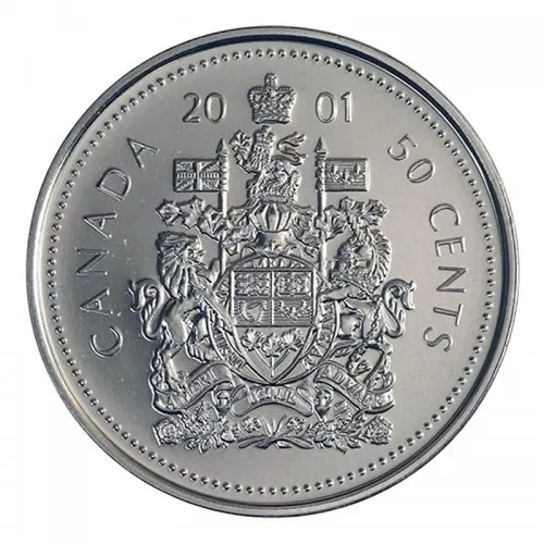 2001-P Canadian 50-Cent Coat of Arms Half Dollar Coin (Brilliant Uncirculated)
