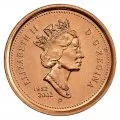 2002-P (1952-) Canadian 1-Cent Maple Leaf Twig/Queen's Jubilee Penny Coin (Brilliant Uncirculated)