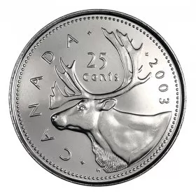 2003-P Canadian 25-Cent Caribou/New Effigy Queen Quarter Coin (Brilliant Uncirculated)