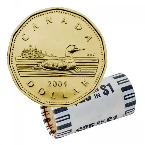 2004 Canadian $1 Common Loon Dollar Original Coin Roll