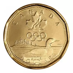 2004 Canadian $1 Olympic Lucky Loonie Dollar Coin (Brilliant Uncirculated)-coin may be lightly toned
