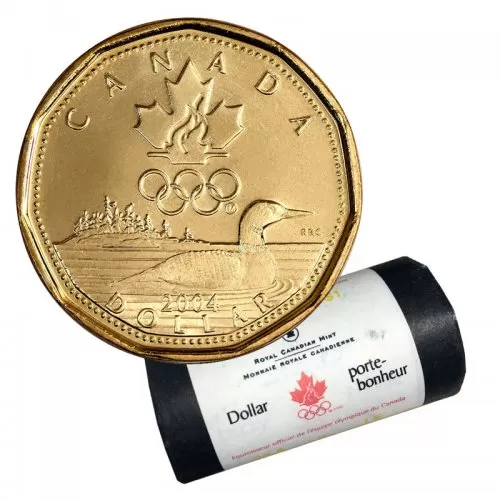 2004 Canadian $1 Olympic Lucky Loonie Dollar Original Mint Coin Roll