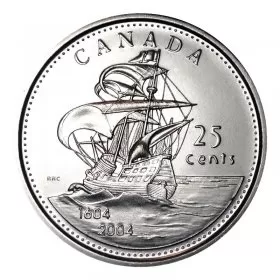 2004-P (1604-) Canadian 25-Cent Ile St Croix/First French Settlement 400th Anniv Quarter Coin (Brilliant Uncirculated)