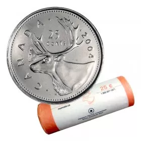 2004-P Canadian 25-Cent Caribou Quarter Original Coin Roll