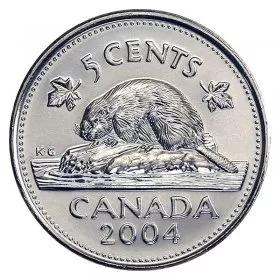 2004-P Canadian 5-Cent Beaver Nickel Coin (Brilliant Uncirculated)