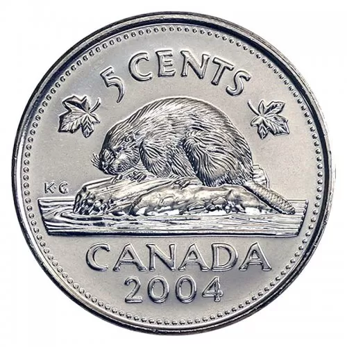 2004-P Canadian 5-Cent Beaver Nickel Coin (Brilliant Uncirculated)