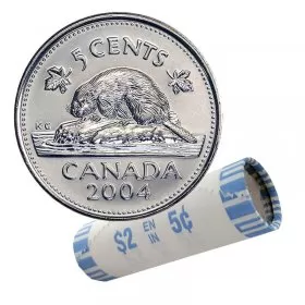 2004-P Canadian 5-Cent Beaver Nickel Original Coin Roll
